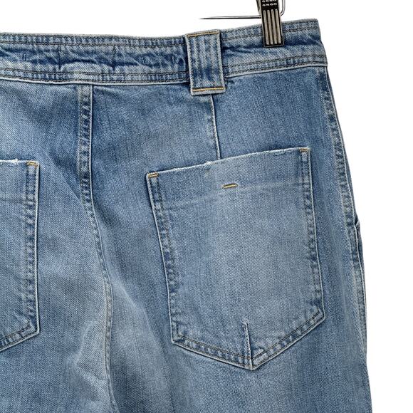 Closed Women's Aria Jeans Wide Flare Leg 32 High Waist Blue Patch Pocket Italy - Picture 5 of 12